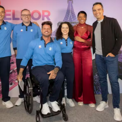 Jogos Olímpicos de Paris Andre Rizek, Everaldo Marques, Fernando Fernandes, Natalia Lara, Fernanda Garay e Tadeu Schmidt representaram a equipe da Globo na cobertura - Foto: Fábio Rocha / Rede Globo