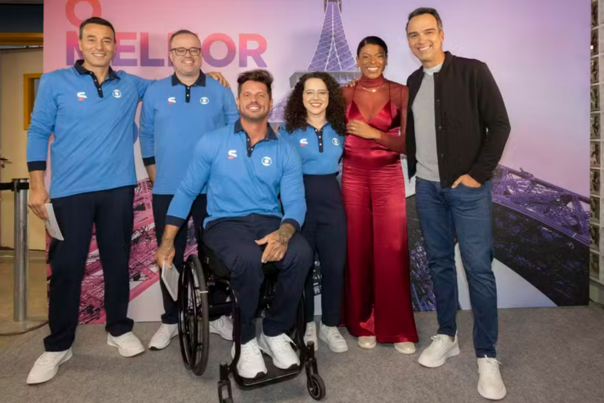 Jogos Olímpicos de Paris Andre Rizek, Everaldo Marques, Fernando Fernandes, Natalia Lara, Fernanda Garay e Tadeu Schmidt representaram a equipe da Globo na cobertura - Foto: Fábio Rocha / Rede Globo