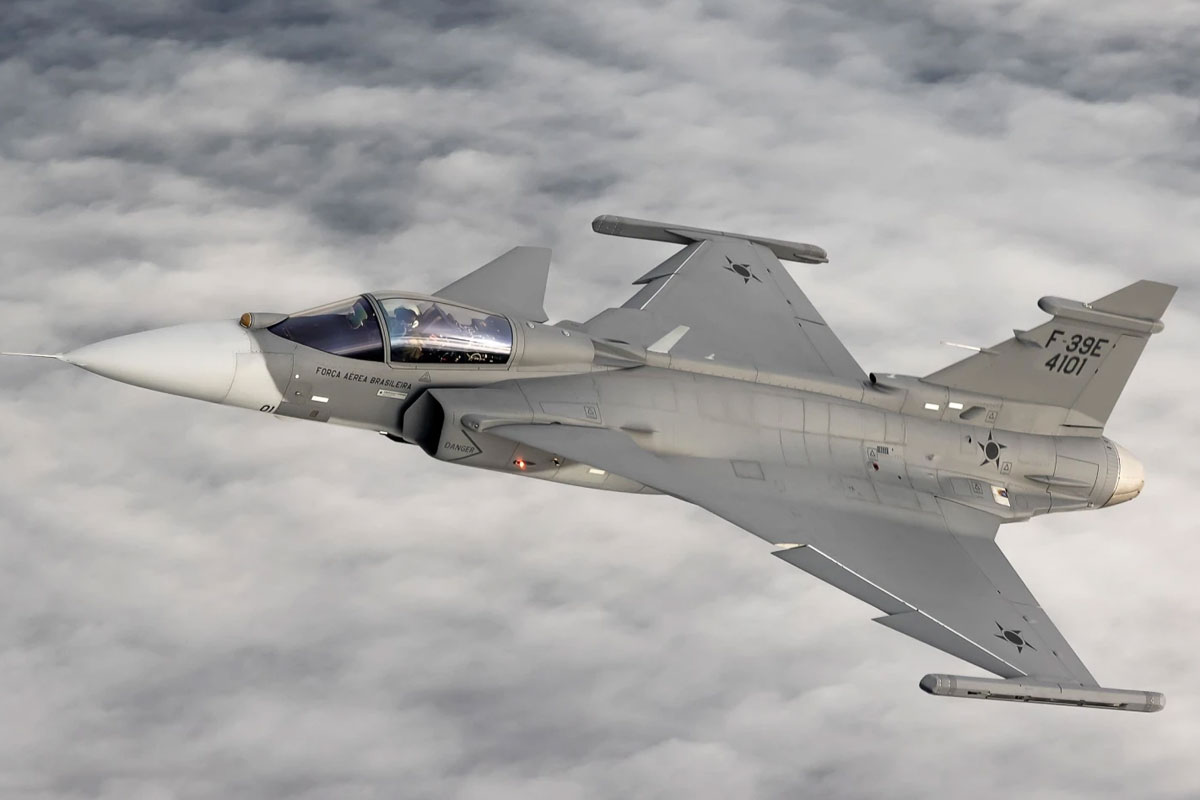 O F-39 Gripen será uma das aeronaves em destaque na Base Aérea de Anápolis (Foto: SAAB)