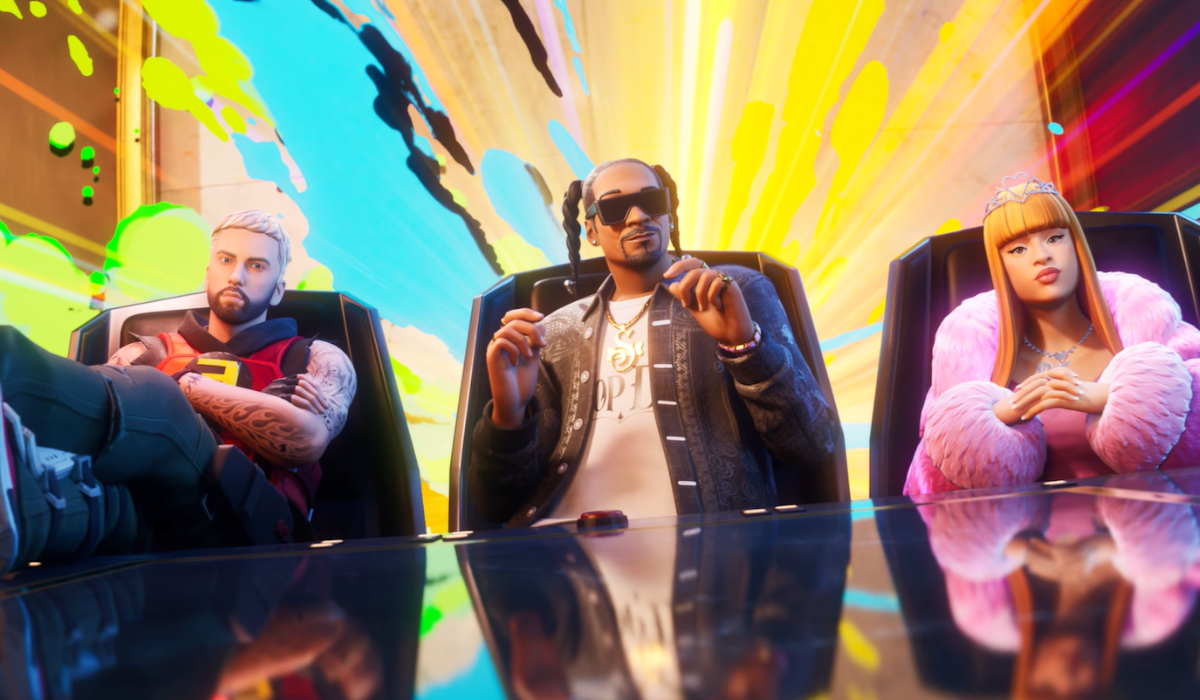 Eminem, Snopp Dogg e Ice Spice na nova temporada de "Fortnite" (Foto: Epic Games)