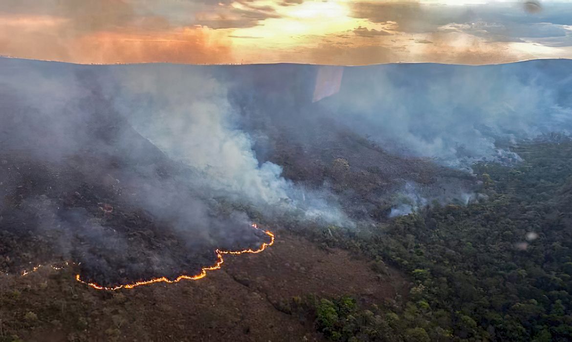 Incêndios também atingiram Chapada dos Veadeiros, em Goiás (Foto: CBMGO)