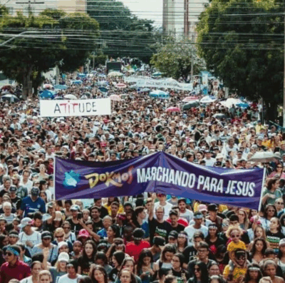 Marcha para Jesus 2025 acontece no dia 1º de maio, em Goiânia (Foto: Fonte da Vida)