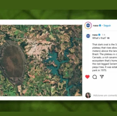 Nasa publica imagem da Serra de Caldas, em Caldas Novas (Foto: reprodução)